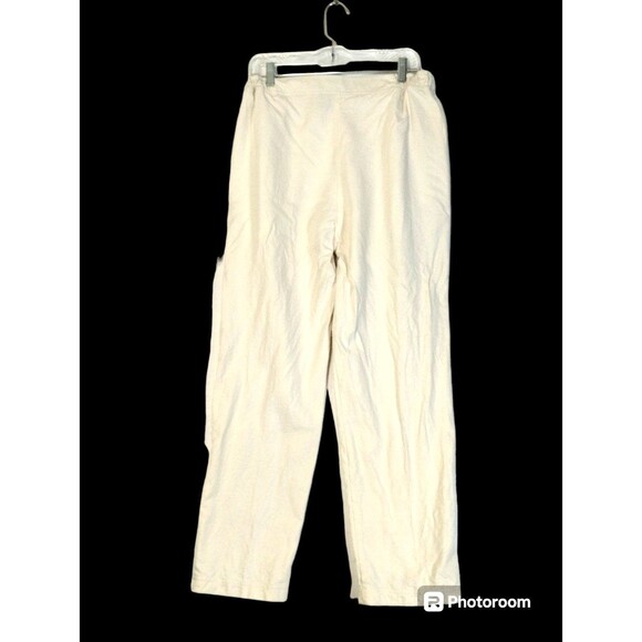 Bala Bala Pants Women's XL Silk Mirror Stud Zip Pockets Winter White Luxury VTG - Picture 2 of 12